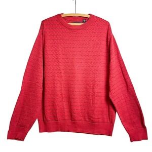 Greg norman red sweater 100% cotton grandpacore grandpa oversized‎ Large